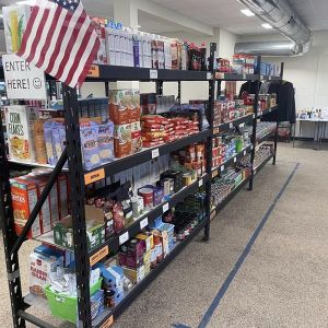 Shelves of Non-Perishable Dry Goods