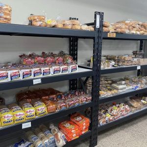 Shelves of Bread and Baked Goods