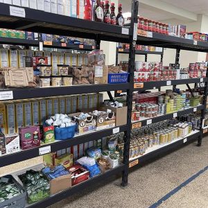 Shelves of Canned Foods and Dry Goods