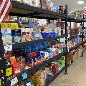 Shelves of Non-Perishable Dry Goods