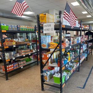 Shelves of Non-Perishable Dry Goods